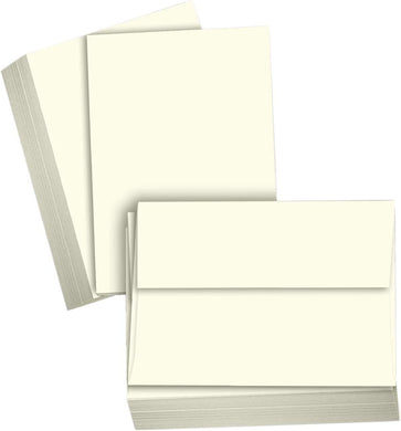 Hamilco Cream Colored Cardstock - Blank Index Flash Note & Post Cards - Greeting Invitations Stationary - Flat 5 1/2 X 8 1/2