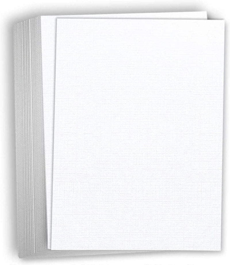 Lux 110 lb. Cardstock 8.5 x 11 White Linen 250 Sheets/Ream  (81211-C-90-250) 