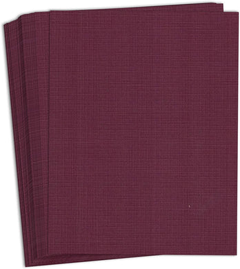 Hamilco Colored Cardstock Paper 8.5x11 Linen Textured Color Card Stock Paper Burgundy Red 80 lb Cover 50 Pack