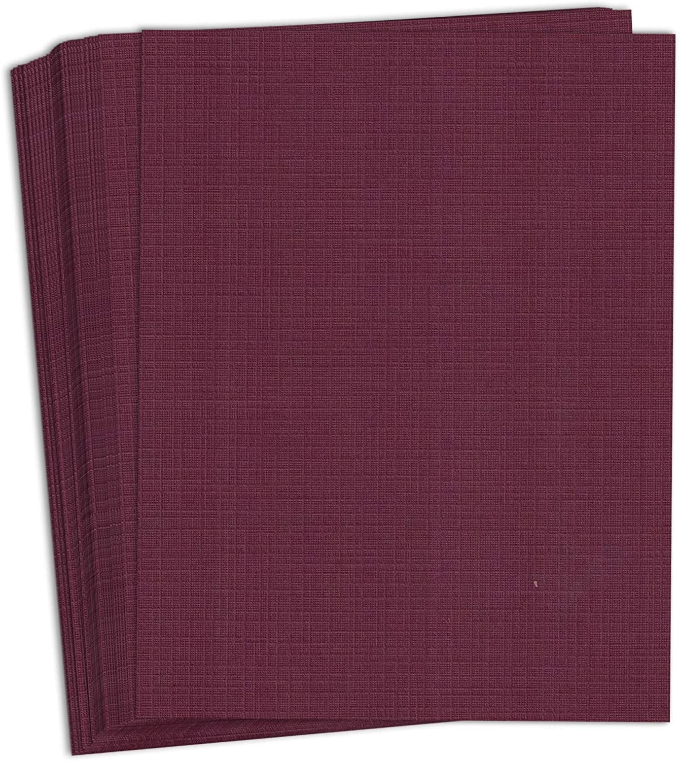 Hamilco Colored Cardstock Paper 8.5x11 Linen Textured Color Card Stock Paper Burgundy Red 80 lb Cover 50 Pack - Hamilco.com