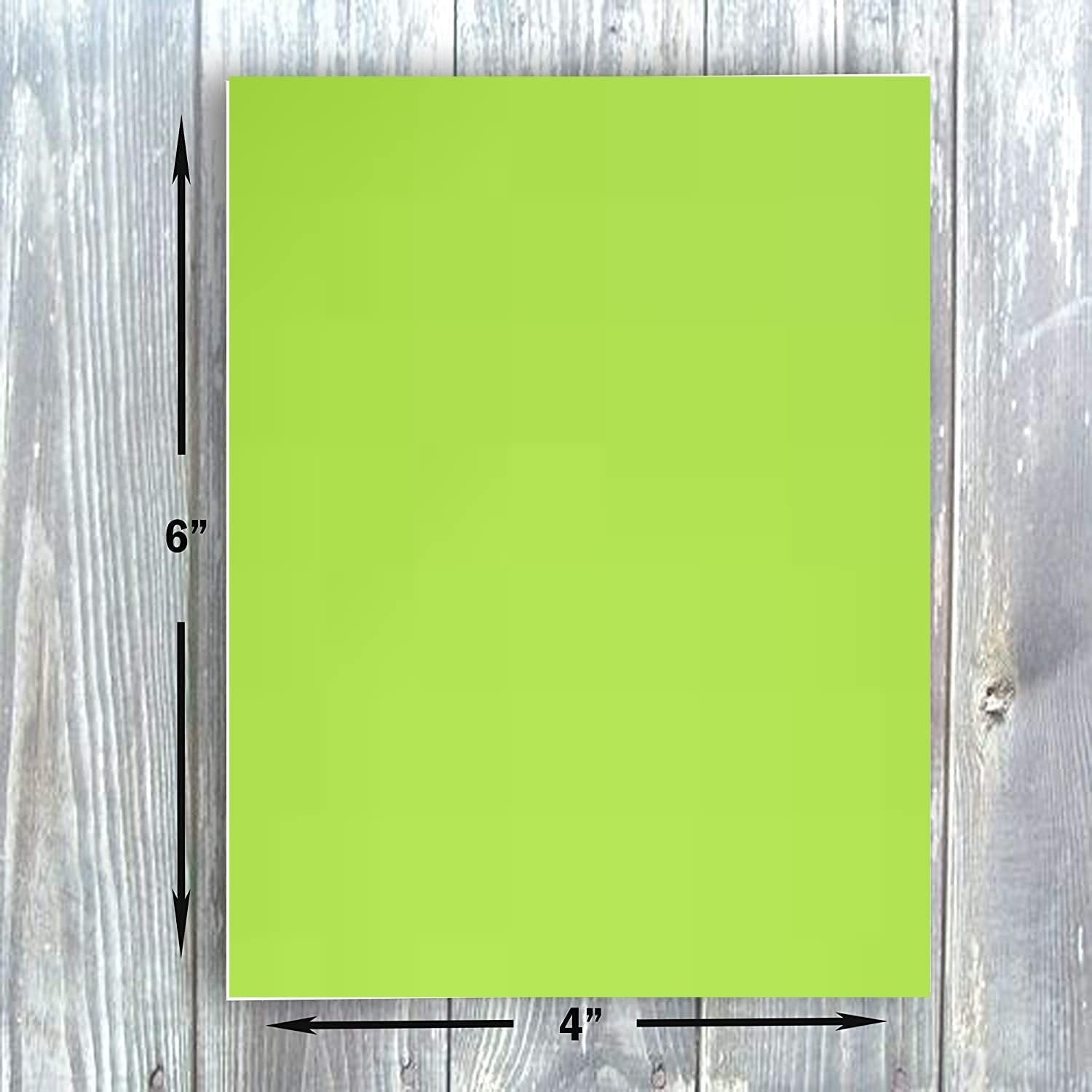 Hamilco Colored Scrapbook Cardstock Paper 4x6 Card Stock Paper 65 lb Cover 100 Pack (Lime Green)