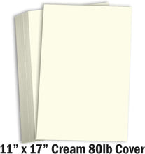 Hamilco Cream Cardstock 11x17 Paper Heavy Weight 80 lb Cover Card Stock 25 Pack