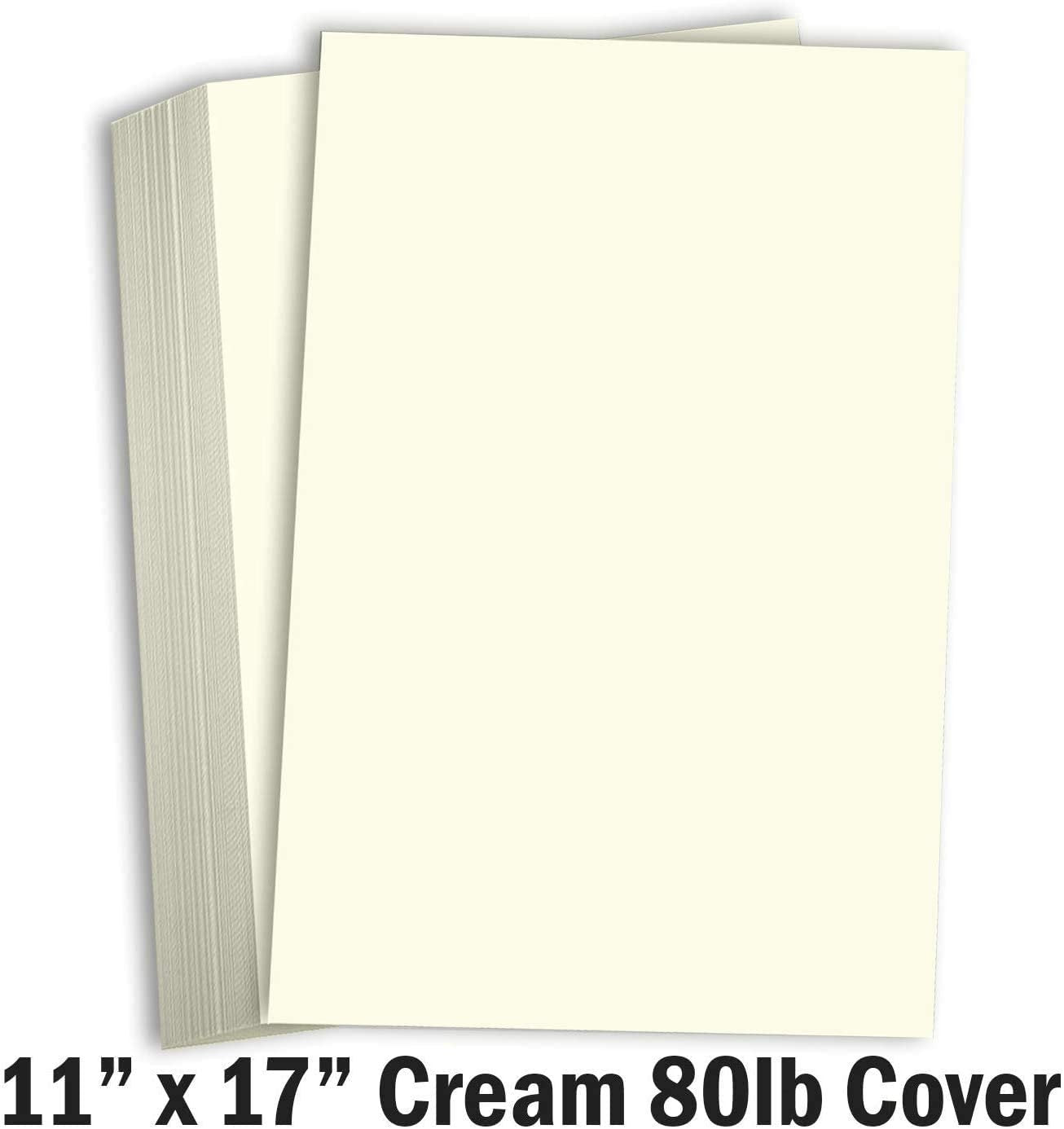 Hamilco Cream Cardstock 11x17 Paper Heavy Weight 80 lb Cover Card Stock 25 Pack - Hamilco.com