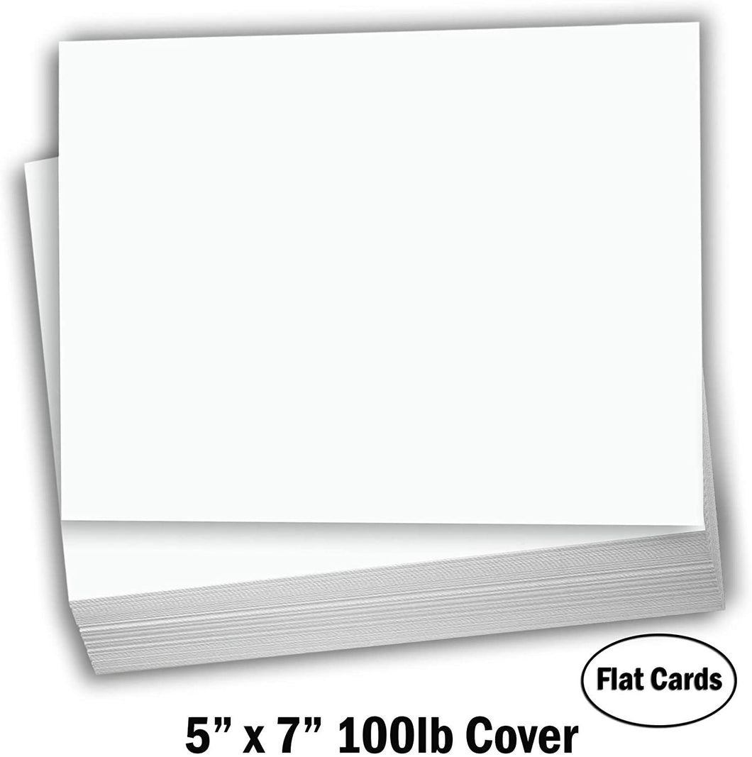 Hamilco White Cardstock Thick Paper - Blank Index Flash Note & Post Cards - Greeting Invitations Stationary - Flat 5 X 7