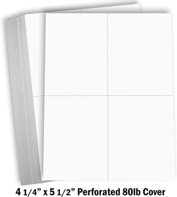 Hamilco Blank Business Cards Card Stock Paper White Mini Note Index  Perforated Cardstock for Printer Heavy Weight 80 lb 3 1/2 x 2 100 Sheets  1000