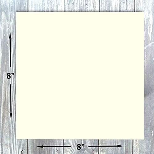 Hamilco 8x8 Cream White Scrapbook Cardstock Paper 100lb Cover Card Stock 100 Pack
