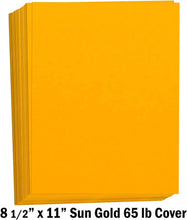 Hamilco Colored Cardstock Scrapbook Paper 8.5" x 11" Sun Gold Color Card Stock Paper 50 Pack