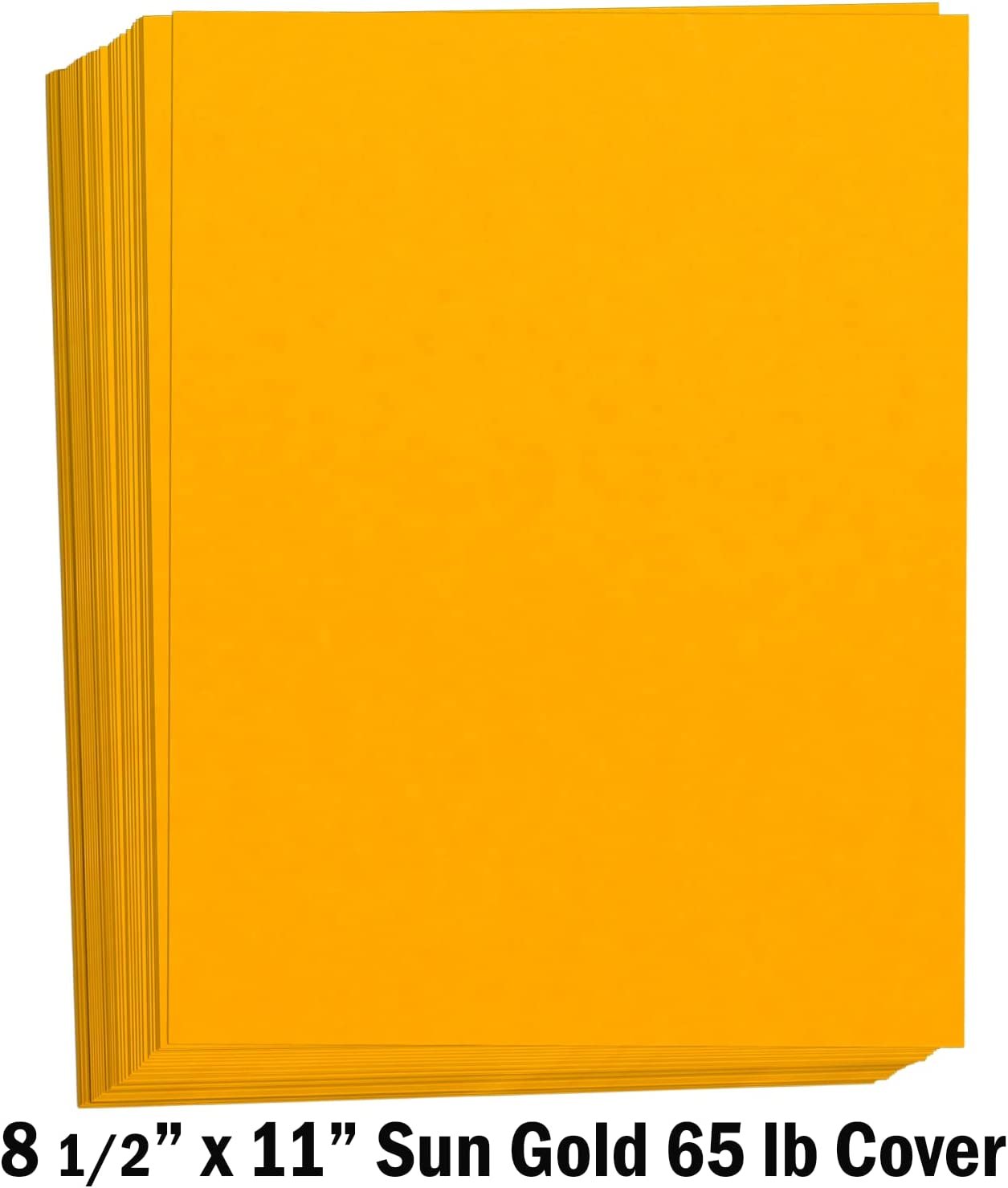 Hamilco Colored Cardstock Scrapbook Paper 8.5" x 11" Sun Gold Color Card Stock Paper 50 Pack - Hamilco.com