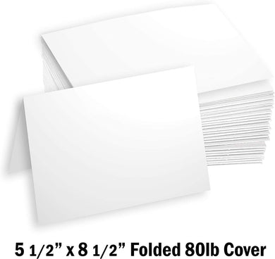 Hamilco White Cardstock Thick Paper - Flat 5 x 7 Blank Index Flash Note & Post Cards with Envelopes - Greeting Invitations Stationery - Heavy