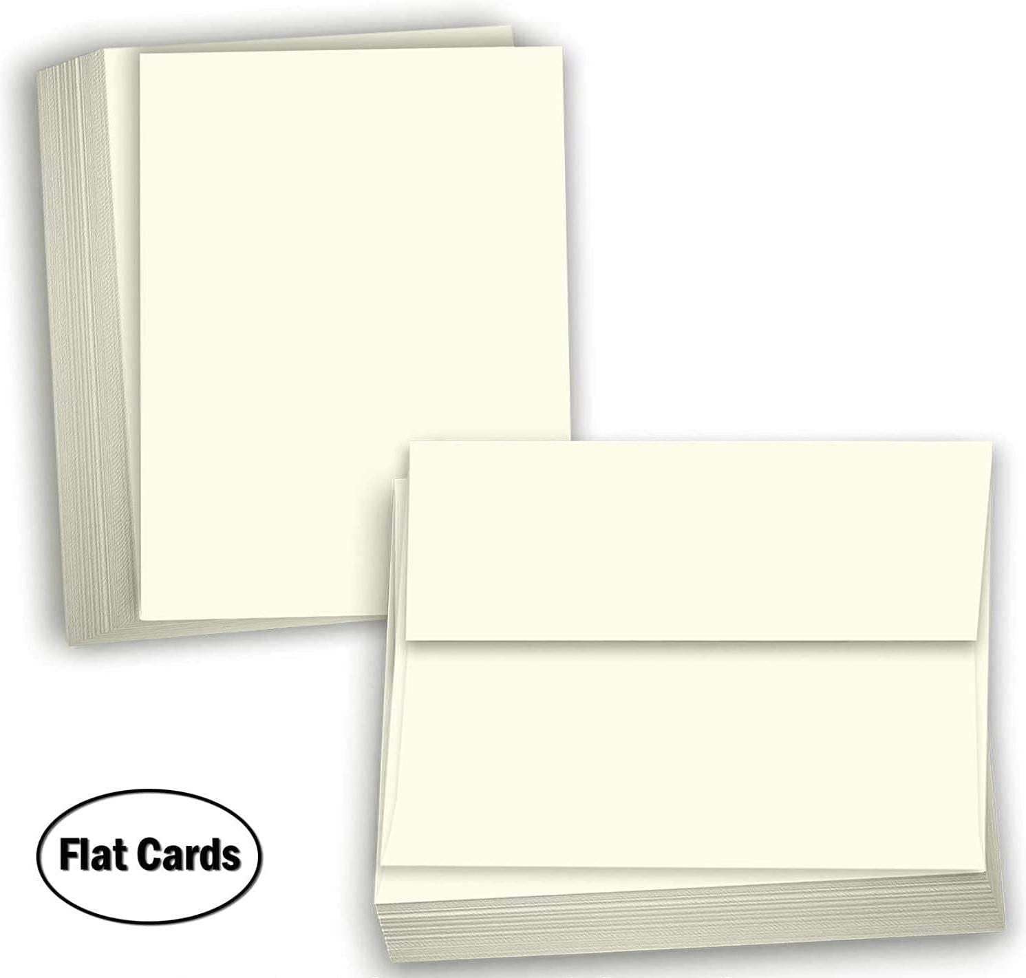 Hamilco Cream Colored Cardstock - Blank Index Flash Note & Post Cards - Greeting Invitations Stationary - Flat 5 1/2 X 8 1/2" Heavy Weight 80 lb Card Stock for Printer (100 pack with envelopes) - Hamilco.com