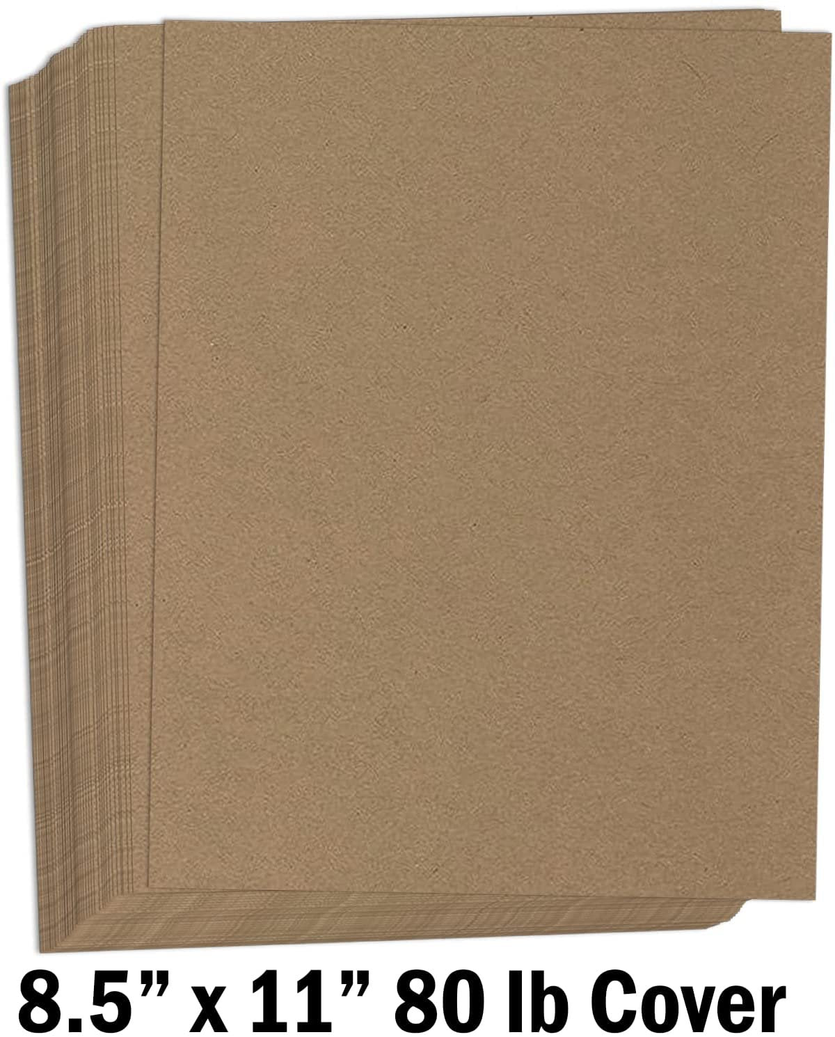 Hamilco Brown Colored Kraft Cardstock Paper - 8 1/2 x 11" Heavy Weight 80 lb Cover Card Stock - Scrapbook Craft Stationery Papers for Printer – 50 Pack - Hamilco.com