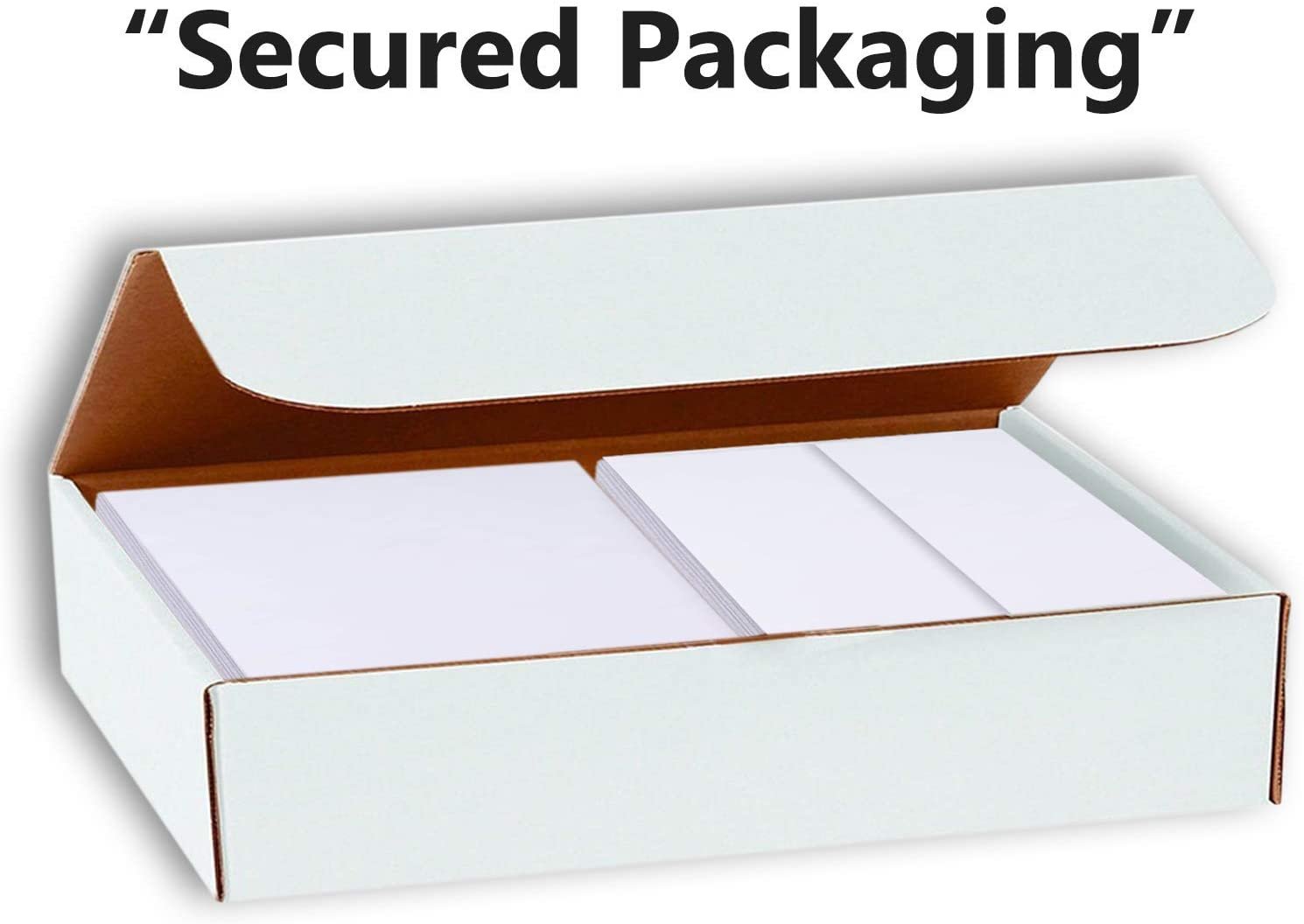 Hamilco Blank Index Cards Flat 5 1/2" x 8 1/2" Card Stock 65lb Cover White Cardstock Paper - 100 Pack with Envelopes - Hamilco.com