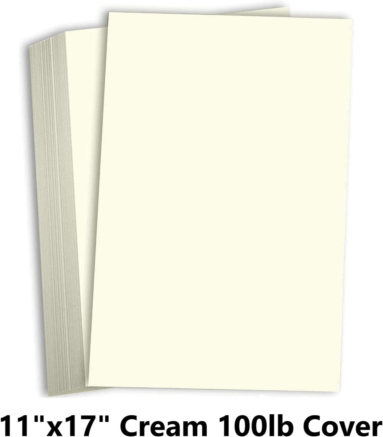 Hamilco Cream Cardstock 11x17 Paper Heavy Weight 100 lb Cover Card Stock - 25 Pack