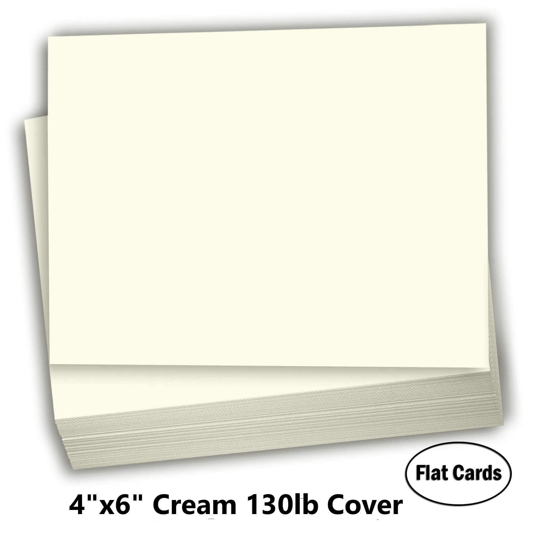Hamilco Cream Colored Cardstock Thick Paper - Blank Index Flash Note & Post Cards - Greeting Invitations Stationary 4 X 6" Heavy Weight 130 lb Card Stock for Printer - 50 Pack