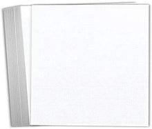 Hamilco White Linen Cardstock Scrapbook Paper 12x12 Heavy Weight 80 lb Cover Card Stock – 25 Pack