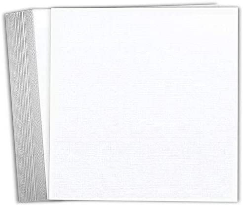 Hamilco White Linen Cardstock Scrapbook Paper 12x12 Heavy Weight 80 lb Cover Card Stock – 25 Pack - Hamilco.com