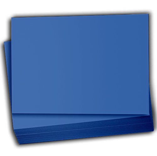 Hamilco Colored Scrapbook Cardstock Paper 5x7 Card Stock Paper 65 lb Cover 100 Pack (Cobalt Blue)