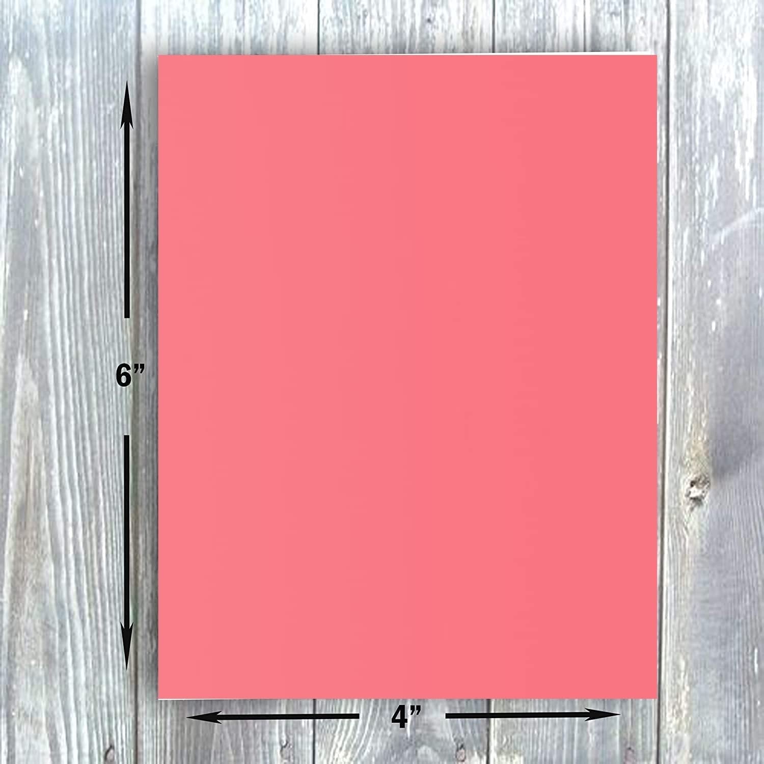 Hamilco Colored Scrapbook Cardstock Paper 4x6 Card Stock Paper 65 lb Cover 100 Pack (Taffy Pink)