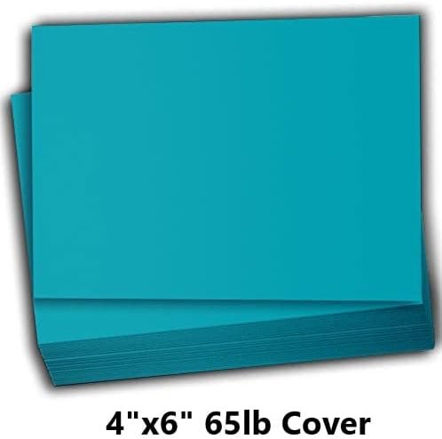 Hamilco Colored Scrapbook Cardstock Paper 4x6 Card Stock Paper 65 lb Cover 100 Pack (Coral Teal)