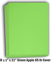 Hamilco Colored Cardstock Scrapbook Paper 8.5" x 11" Green Apple Color Card Stock Paper 50 Pack