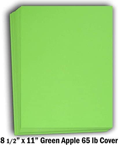 Hamilco Colored Cardstock Scrapbook Paper 8.5" x 11" Green Apple Color Card Stock Paper 50 Pack - Hamilco.com