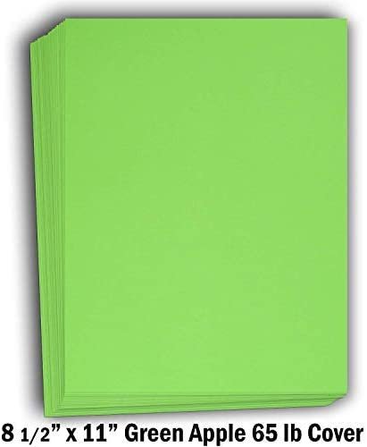 Hamilco Colored Cardstock Scrapbook Paper 8.5 x 11 Green Apple Color –