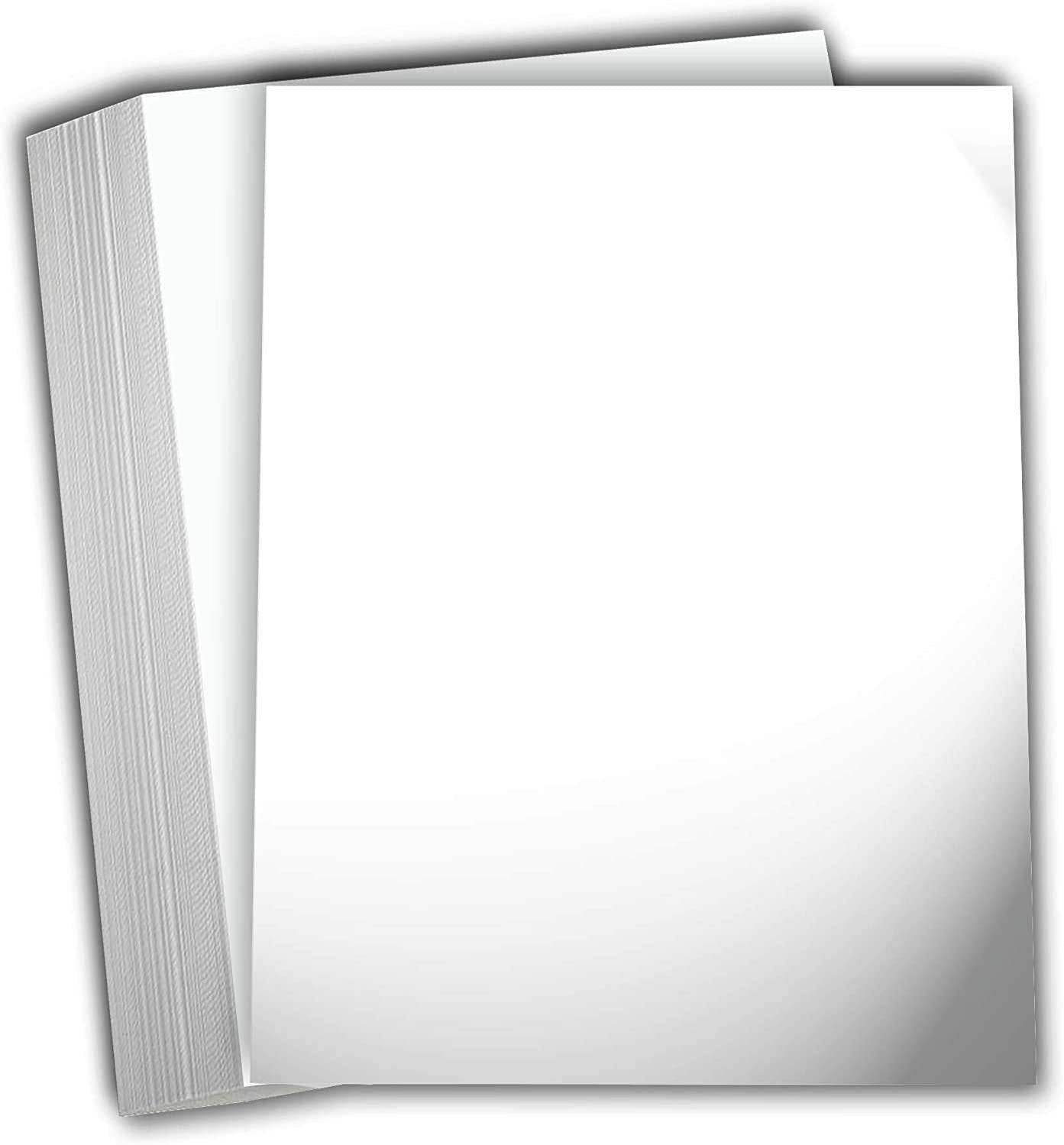 Hamilco White Glossy Cardstock Paper 8 1/2 x 11" 80 lb Cover Card Stock 50 Pack - Hamilco.com