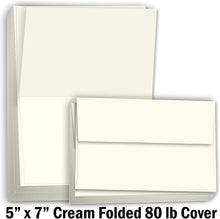 Hamilco Blank Greeting Cards and Envelopes 5x7 Folded Cream Card stock 80 lb Cover 100 Pack
