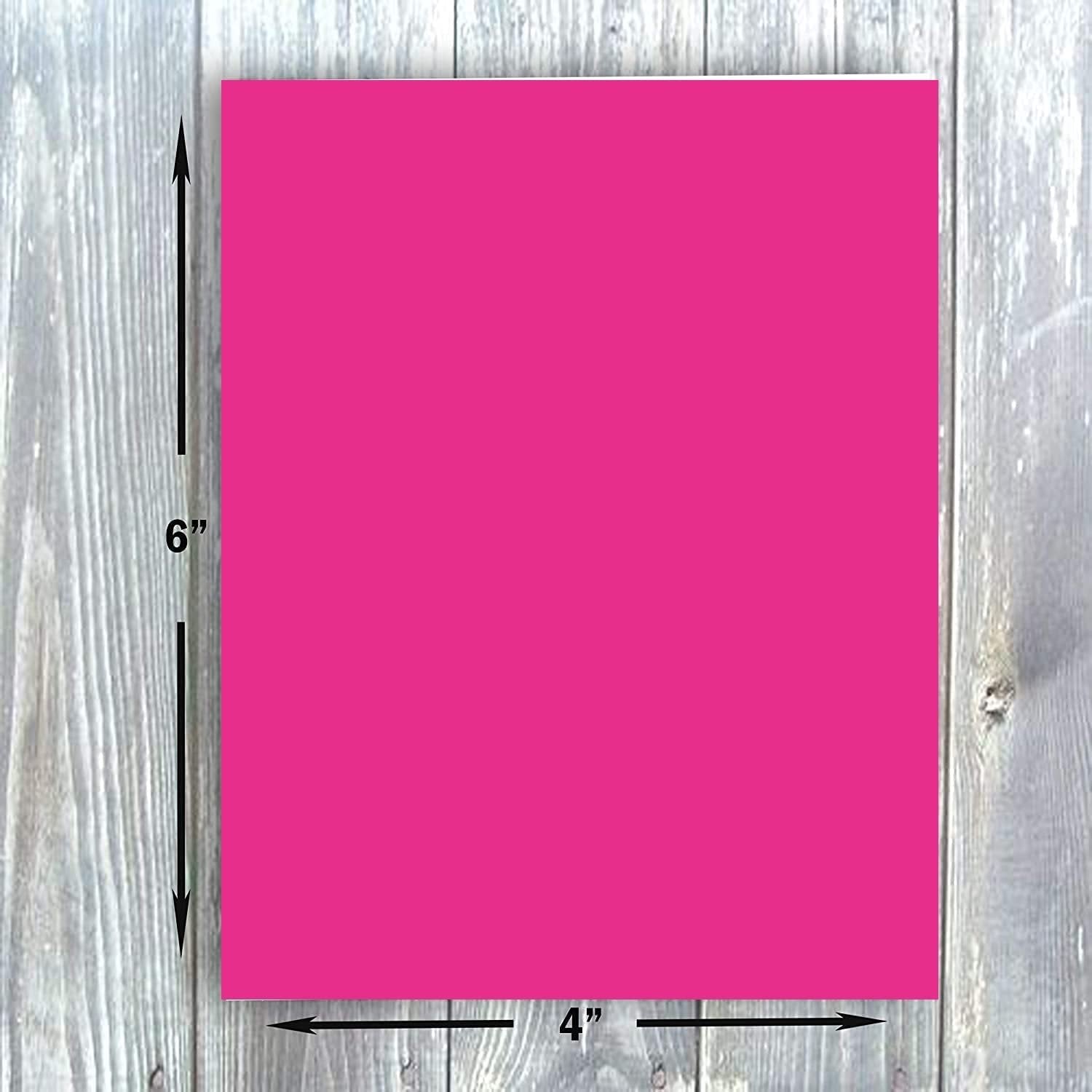 Hamilco Colored Scrapbook Cardstock Paper 4x6 Card Stock Paper 65 lb Cover 100 Pack (Fuchsia Pink) - Hamilco.com