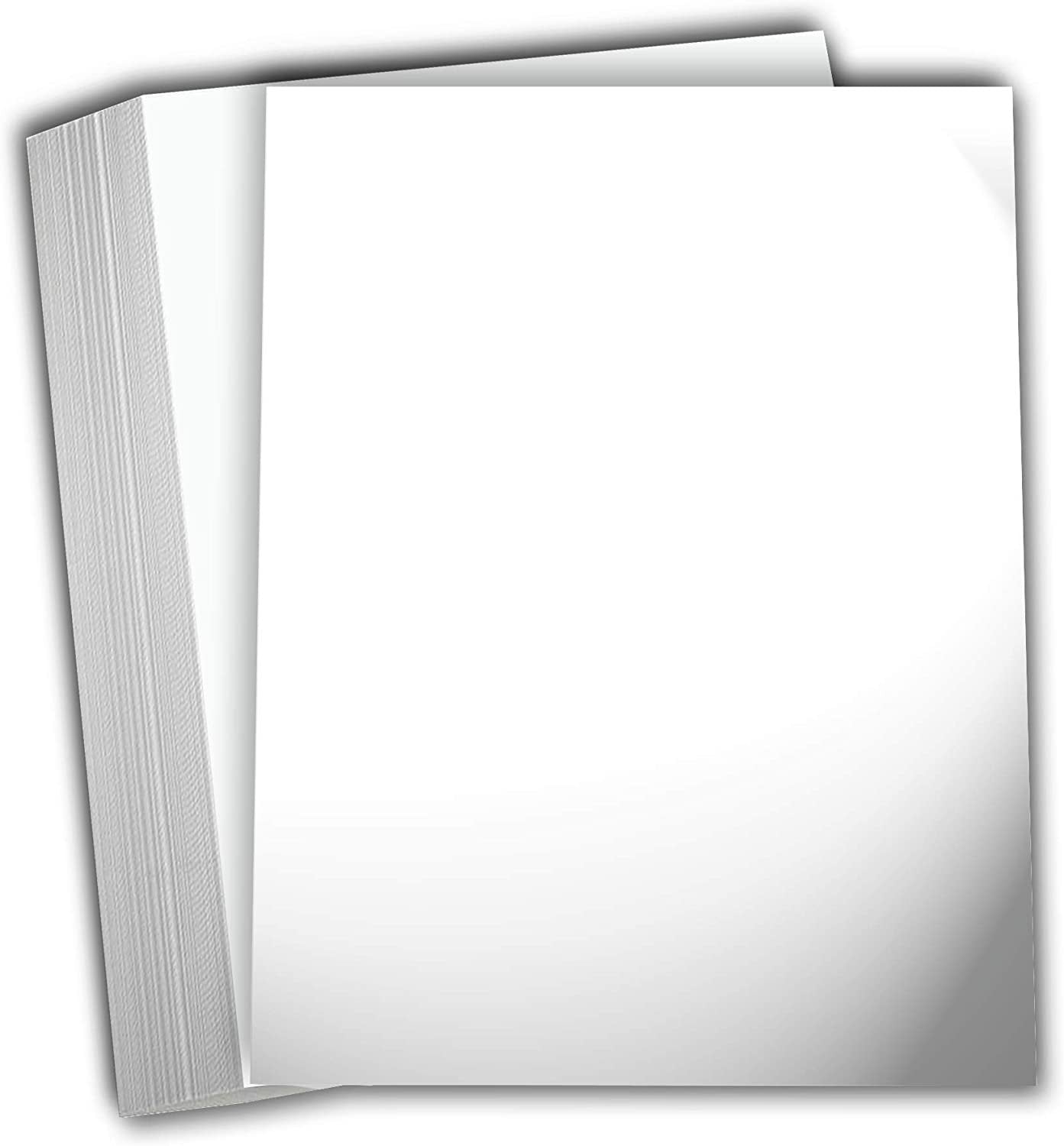 Hamilco White Glossy Cardstock Paper 8 1/2 x 11" 100 lb Cover Card Stock 50 Pack - Hamilco.com