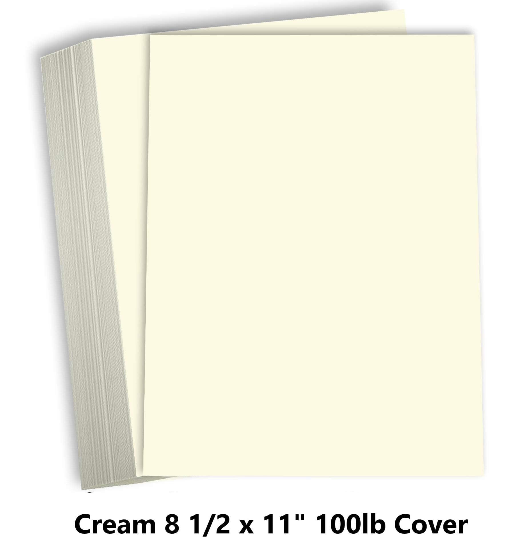 Hamilco Cream Colored Cardstock Thick Paper - 8 1/2 x 11" Heavy Weight 130 lb Cover Card Stock for Printer - 50 Pack
