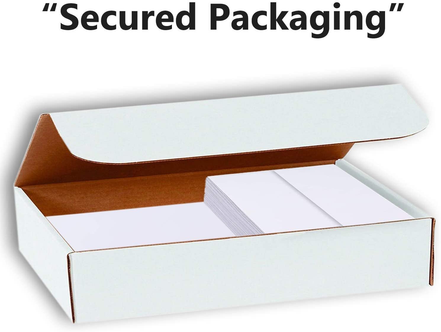 Hamilco White Cardstock Thick Paper - 5 x 7" Blank Folded Cards - Greeting Invitations Stationary - Heavy weight 80 lb Card Stock for Printer - 100 Pack - Hamilco.com