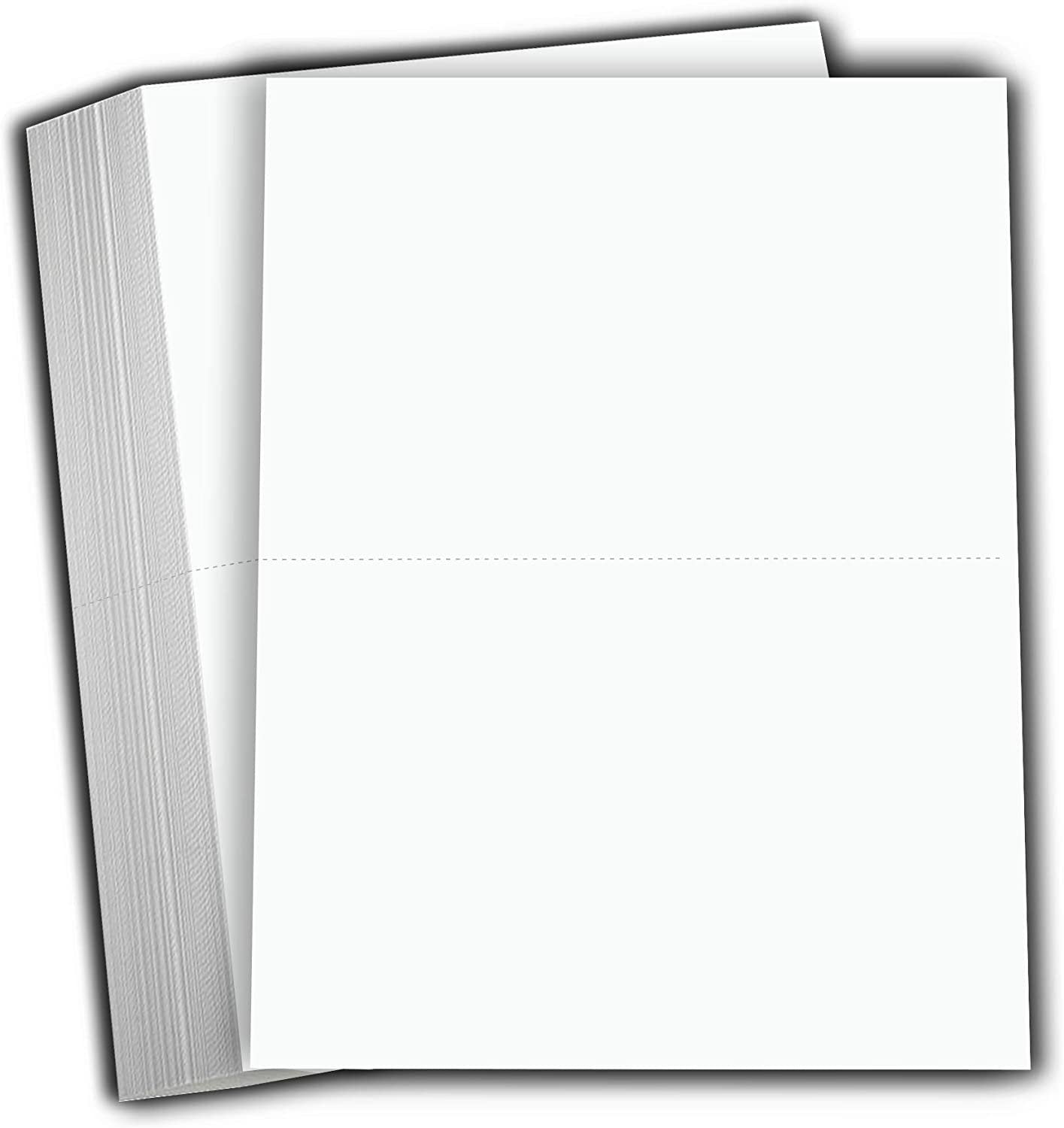 Hamilco White Cardstock Thick Paper - 5 1/2 X 8 1/2" 80 lb Perforated Card Stock - 100 Pack - Hamilco.com