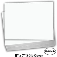 Hamilco White Cardstock Blank Index Flash Note & Post Cards - Flat 5 X 7" Thick Paper 80 lb Card Stock for Printer - 100 Pack