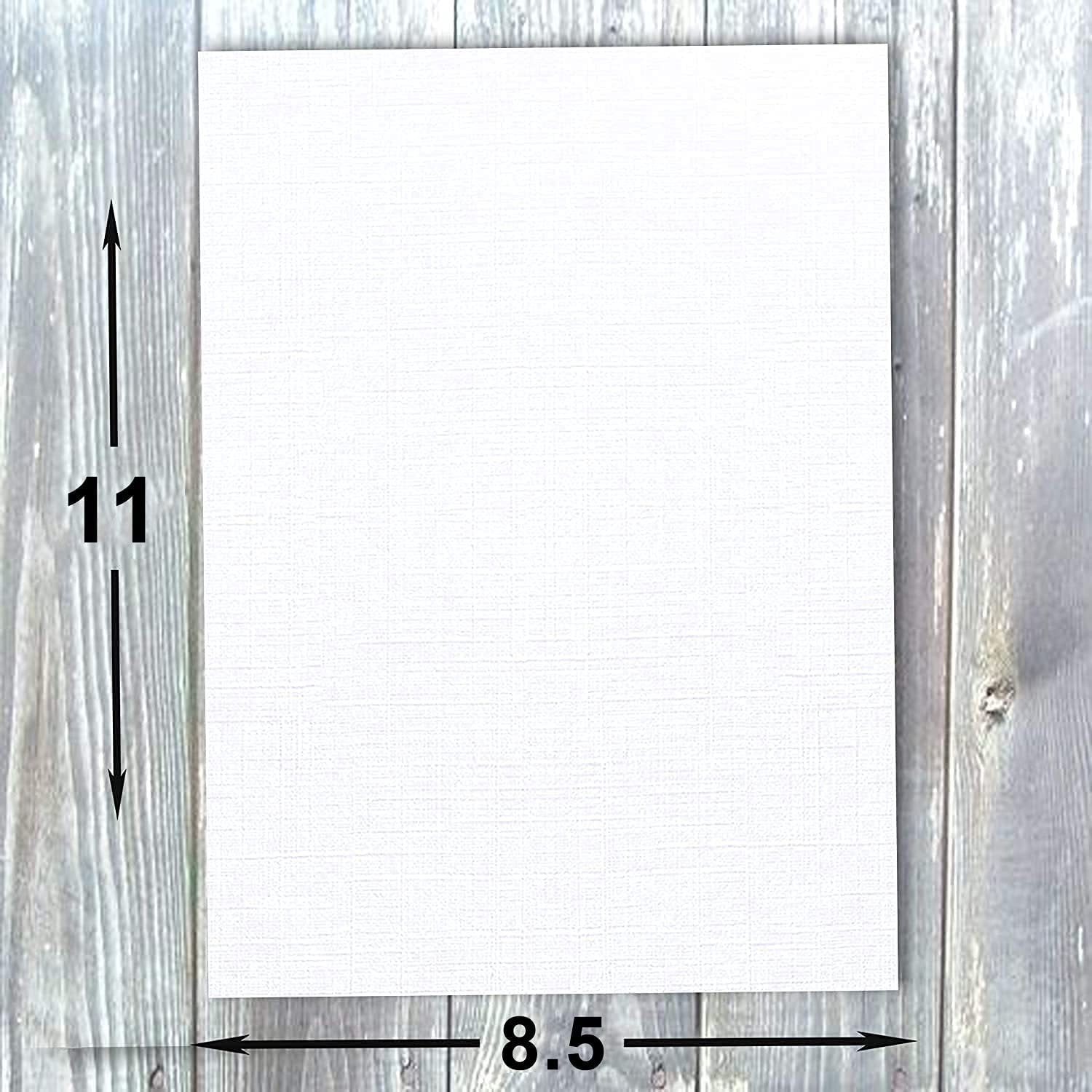 Hamilco White Resume Linen Textured Cardstock Paper – 8 1/2 x 11" Blank Thick Heavy Weight 80 lb Cover Card Stock for Printer - 50 Pack (Bright White) - Hamilco.com