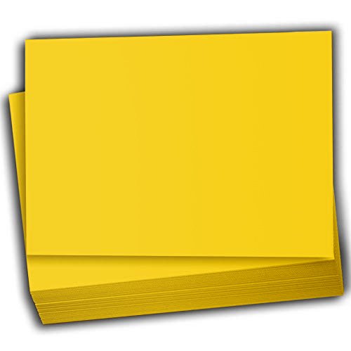 Hamilco Colored Scrapbook Cardstock Paper 5x7 Card Stock Paper 65 lb Cover 100 Pack (Dandelion Yellow)