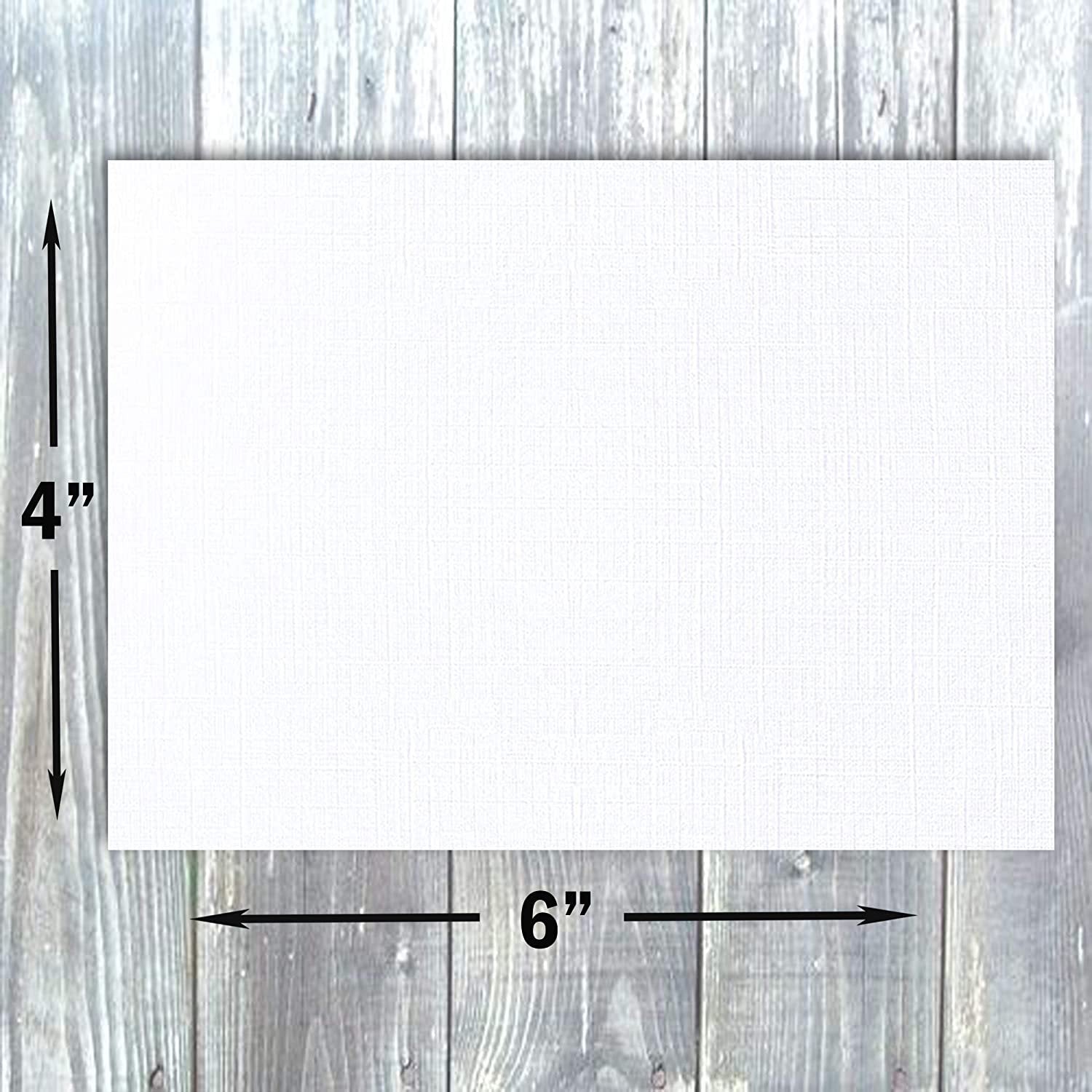 Hamilco White Linen Cardstock Paper Flat 4x6 Blank Index Cards Card Stock 80lb Cover 100 Pack - Hamilco.com