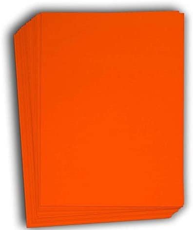 Hamilco Colored Cardstock Scrapbook Paper 8.5 x 11 Fire Orange