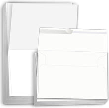 Hamilco Card Stock Folded Blank Cards with Self Seal Envelopes 5x7 - Scored White Cardstock Paper 80lb Cover - 100 Pack