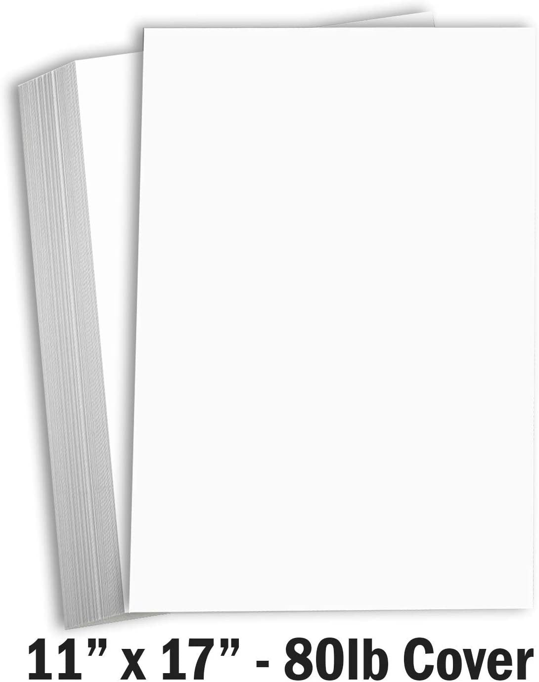 Hamilco White Cardstock Thick 11x17 Paper - Heavy Weight 80 lb Cover Card Stock 50 Pack - Hamilco.com