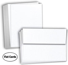 Hamilco Blank Cards and Envelopes - Flat 5" x 7" Linen White Cardstock Thick Paper 100lb Cover 100 Pack