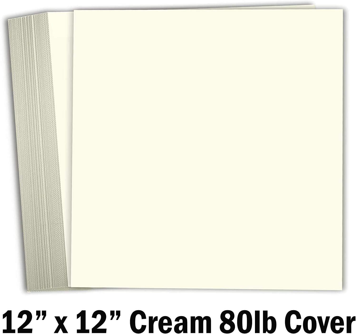 Hamilco Card Stock Scrapbook Paper 12x12 Cream Colored Cardstock 80lb Cover – 25 Pack - Hamilco.com