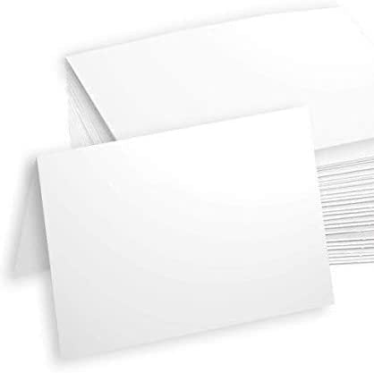 Hamilco White Cardstock Paper Blank Note Cards 5.5" x 8.5" folded 100 Pack - Hamilco.com