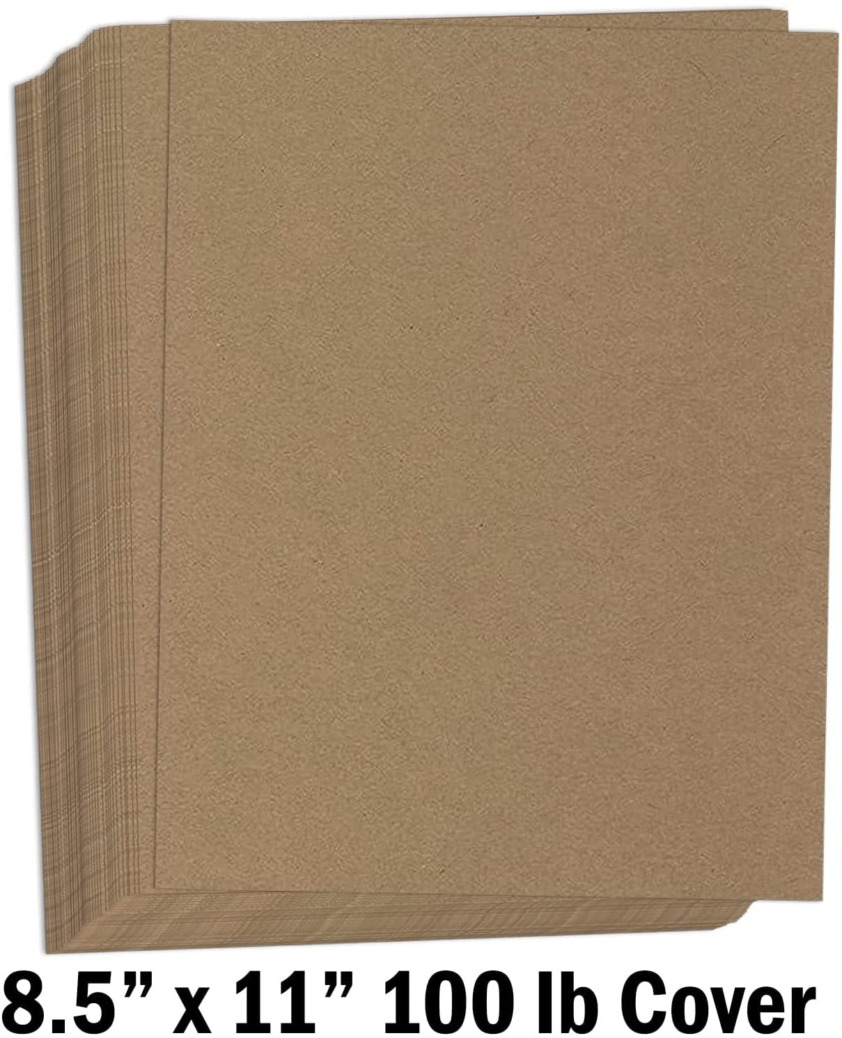 Hamilco Brown Kraft Cardstock Scrapbook Paper 8.5x11" Thick Blank Card Stock Heavy Weight 100 lb Cover - 50 Pack - Hamilco.com