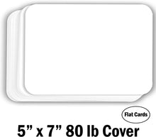 Hamilco White Cardstock Thick Paper - Blank Index Flash Note & Post Cards with Rounded Corners - Greeting Invitations Stationery 5 X 7" Heavy weight 80 lb Card Stock (100 Pack)