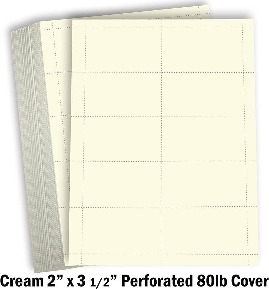  1000 Piece Blank Printable Business Cards 3.5 x 2, Perforated  Card Stock Paper for Inkjet and Laser Printers, 10 Cards Per Sheet (White)  : Office Products