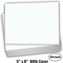 Hamilco Blank Index Cards 5 x 8 Card Stock 80lb Cover White Cardstock Paper - 100 Pack