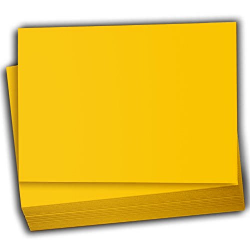 Hamilco Colored Scrapbook Cardstock Paper 5x7 Card Stock Paper 65 lb Cover 100 Pack (Sunflower Yellow) - Hamilco.com