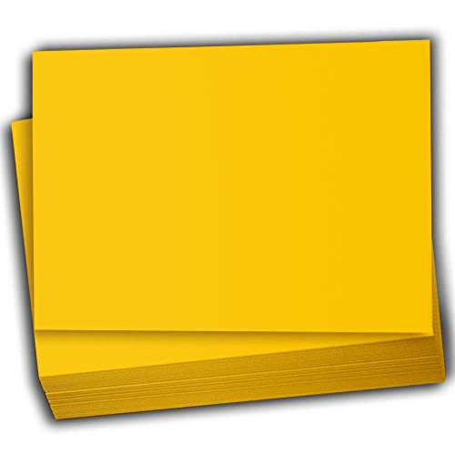 Hamilco Colored Scrapbook Cardstock Paper 5x7 Card Stock Paper 65 lb Cover 100 Pack (Sunflower Yellow)
