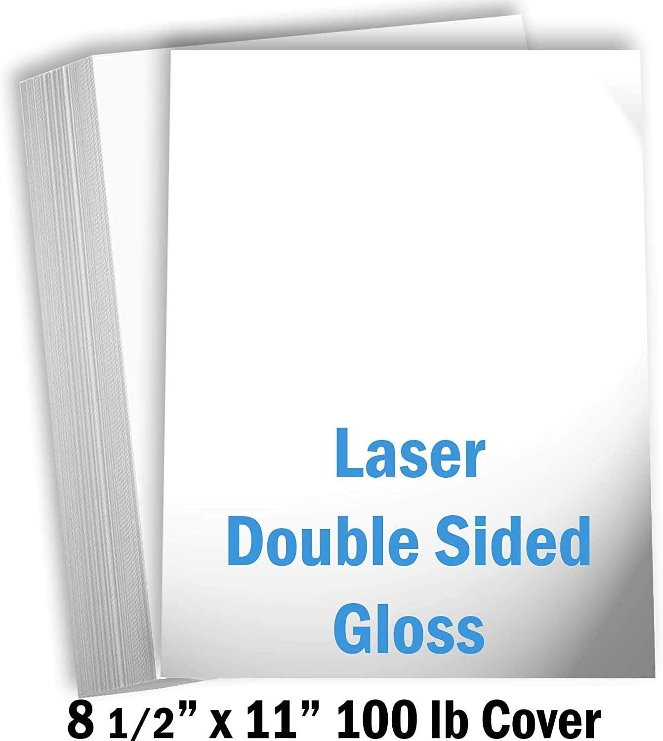 Hamilco White Glossy Cardstock Paper 8 1/2 x 11" 80 lb Cover Card Stock 50 Pack - Hamilco.com